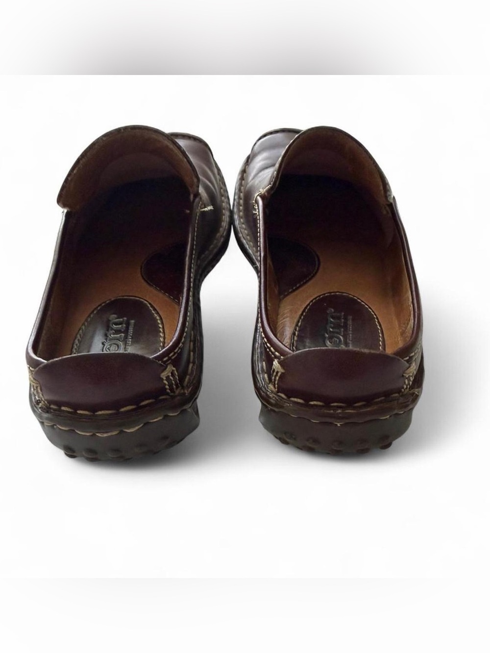 Born Dark Brown Leather Loafers Womens Size 7 Minimal Classic Comfort Slip On - Picture 7 of 8